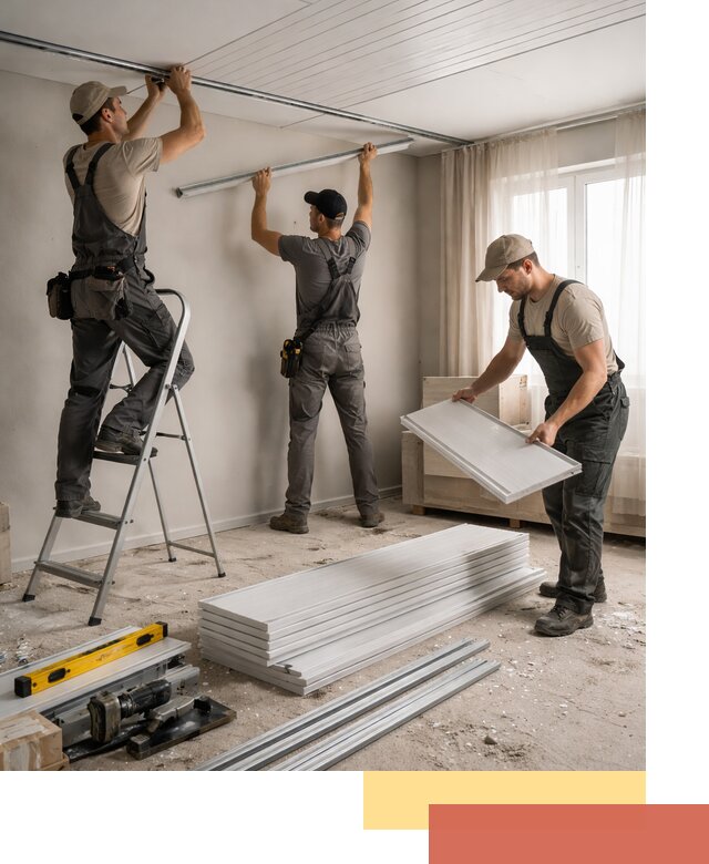 Монтаж потолка из ПВХ панелей в Сергиевом Посаде оперативно и качественно