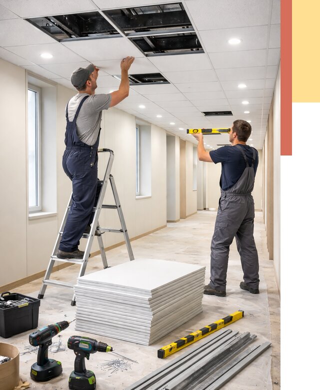 Ремонт потолка Армстронг в Сергиевом Посаде от 4605 руб. — быстро и недорого | ОТДЕЛОЧНИК-Сгп