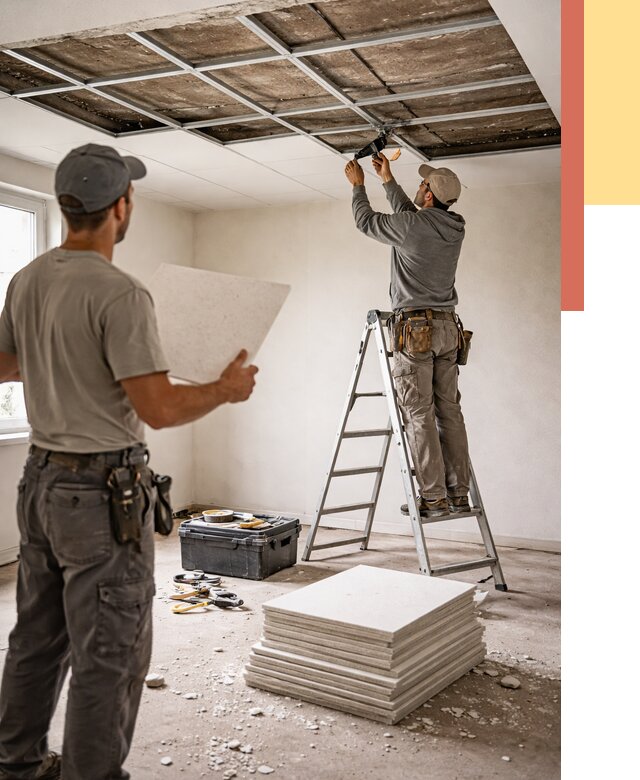 Замена плит подвесного потолка в Сергиевом Посаде от 1791 руб. быстро и недорого | ОТДЕЛОЧНИК-Сгп