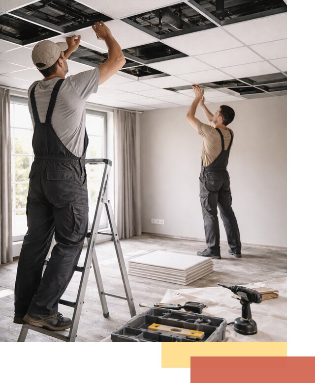 Замена плит подвесного потолка в Сергиевом Посаде быстро и качественно