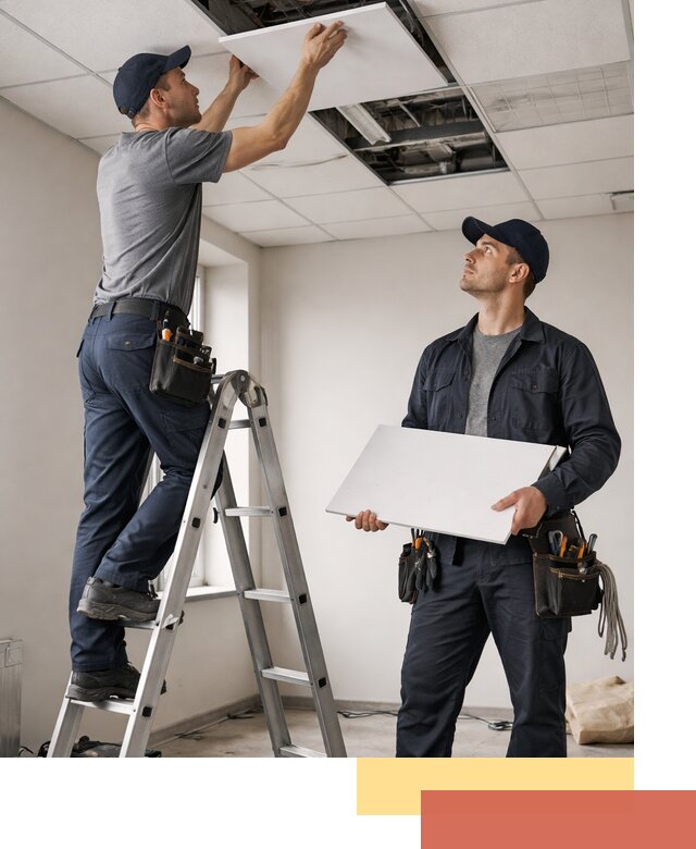 Обслуживание подвесного потолка в Сергиевом Посаде — ремонт и чистка