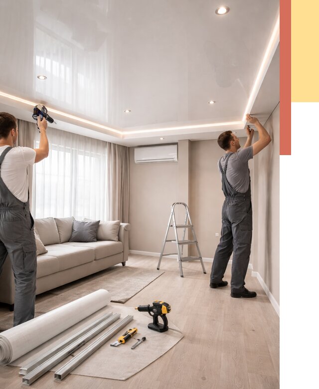 Монтаж глянцевого натяжного потолка в Сергиевом Посаде от 768 руб. под ключ | ОТДЕЛОЧНИК-Сгп