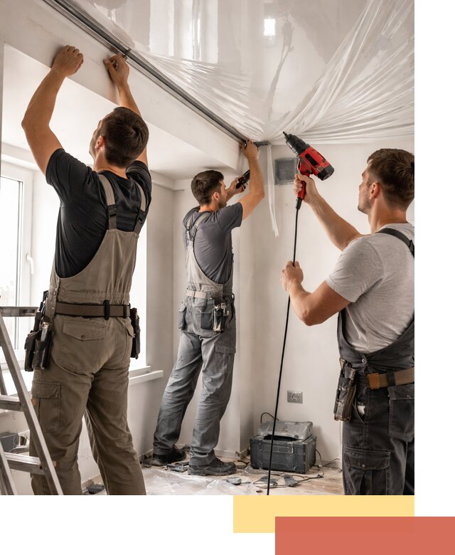 Монтаж глянцевого натяжного потолка в Сергиевом Посаде быстро и качественно