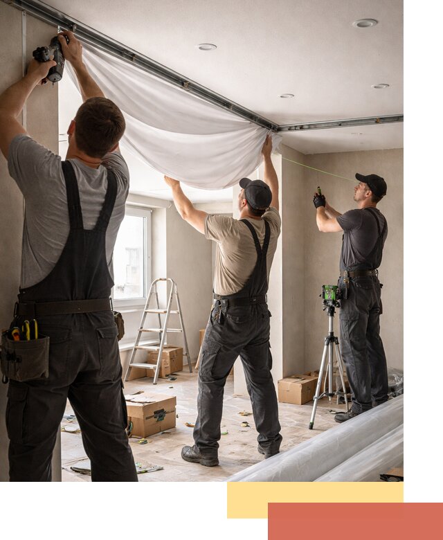 Монтаж парящего натяжного потолка под ключ в Сергиевом Посаде