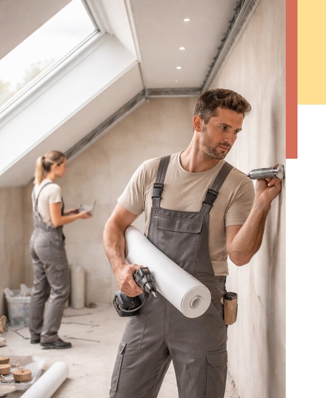 Монтаж натяжного потолка на мансарде в Сергиевом Посаде от 3582 руб. | ОТДЕЛОЧНИК-Сгп