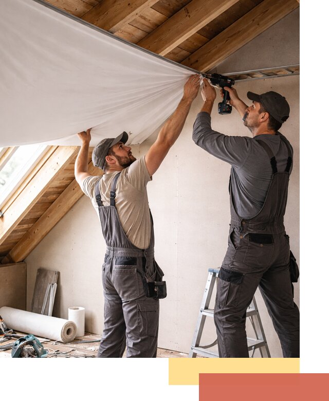 Монтаж натяжного потолка в мансарде в Сергиевом Посаде