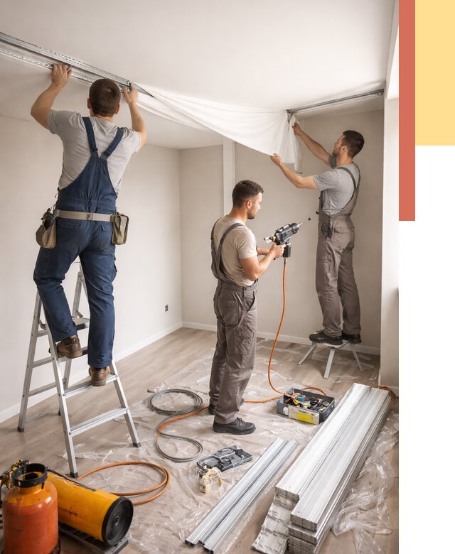 Монтаж натяжного потолка в студии в Сергиевом Посаде от 5629 руб. — быстро и недорого | ОТДЕЛОЧНИК-Сгп