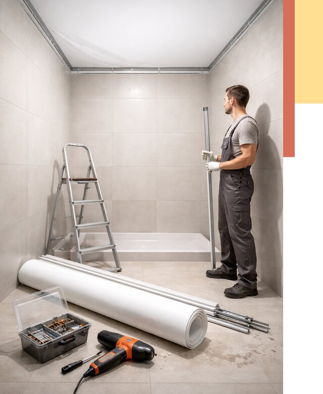 Монтаж натяжного потолка в санузле в Сергиевом Посаде от 1893 руб. — ОТДЕЛОЧНИК-Сгп