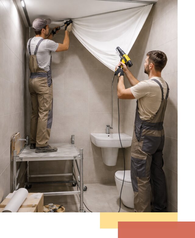 Монтаж натяжного потолка в санузле в Сергиевом Посаде