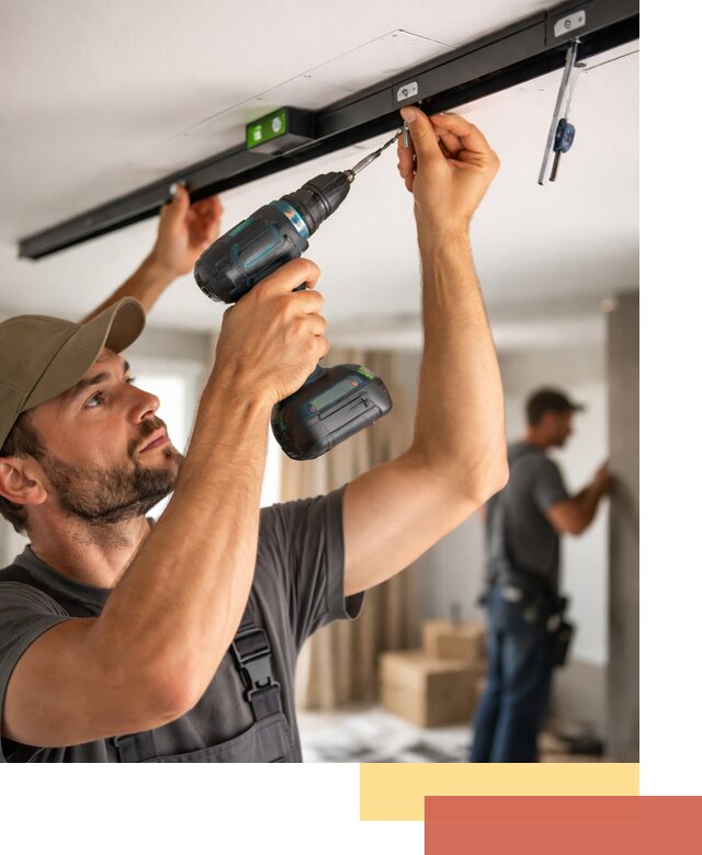 Установка трековых светильников в натяжной потолок в Сергиевом Посаде