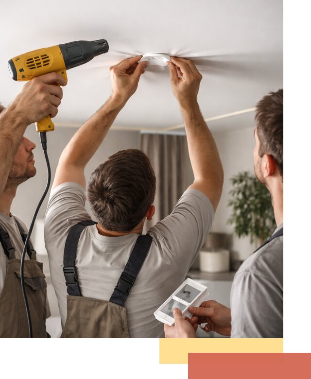 Ремонт прокола полотна натяжного потолка в Сергиевом Посаде