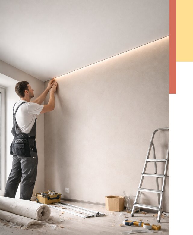 Теневые натяжные потолки в Сергиевом Посаде от 8392 руб. под ключ | ОТДЕЛОЧНИК-Сгп