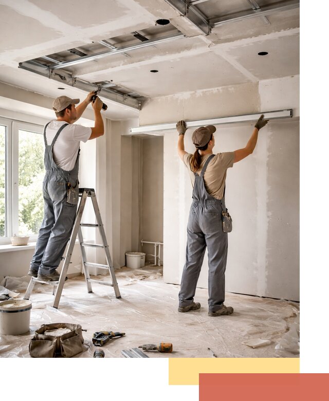 Монтаж многоуровневого потолка из гипсокартона в Сергиевом Посаде