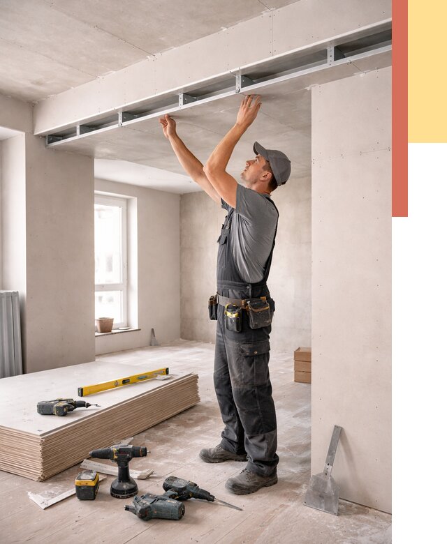 Потолок из гипсокартона с нишей в Сергиевом Посаде от 1279 руб. под ключ | ОТДЕЛОЧНИК-Сгп