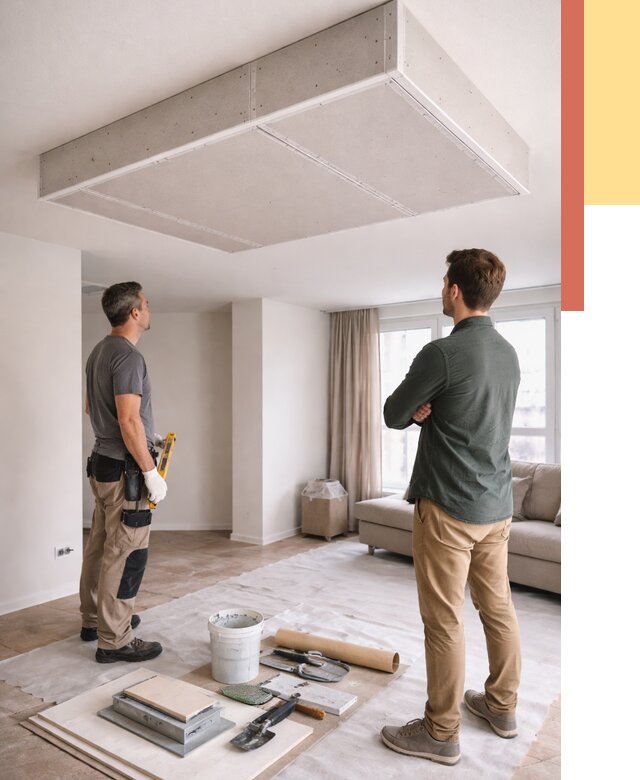 Короб на потолке из гипсокартона в Сергиевом Посаде от 2251 руб. — монтаж и услуги под ключ | ОТДЕЛОЧНИК-Сгп