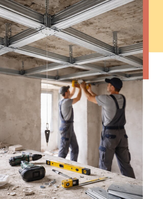 Монтаж каркаса потолка из профиля в Сергиевом Посаде от 4605 руб. — услуги ОТДЕЛОЧНИК-Сгп