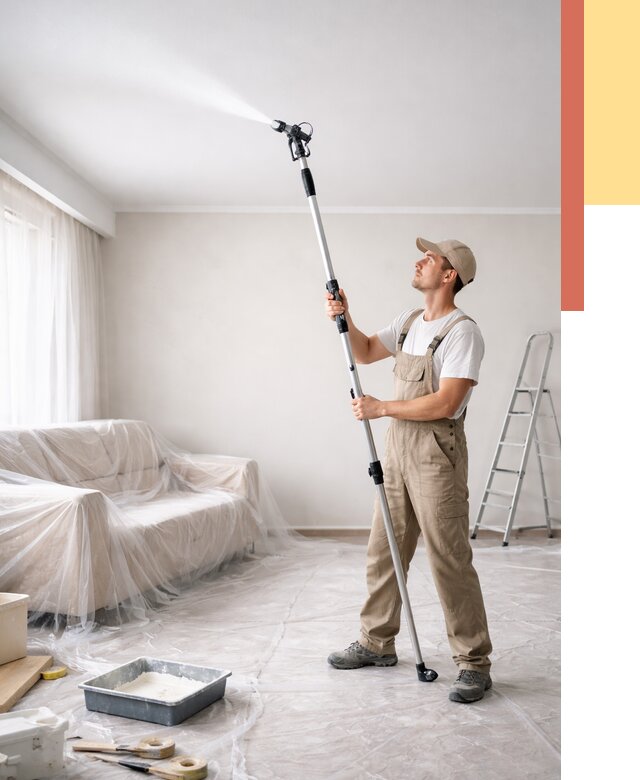 Покраска потолка краскопультом в Сергиевом Посаде от 4605 руб. быстро и недорого | ОТДЕЛОЧНИК-Сгп