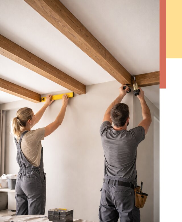 Монтаж декоративных балок на потолок в Сергиевом Посаде от 4298 руб. — ОТДЕЛОЧНИК-Сгп