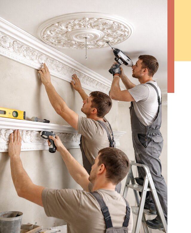 Монтаж лепнины на потолок в Сергиевом Посаде от 3275 руб. быстро и недорого | ОТДЕЛОЧНИК-Сгп