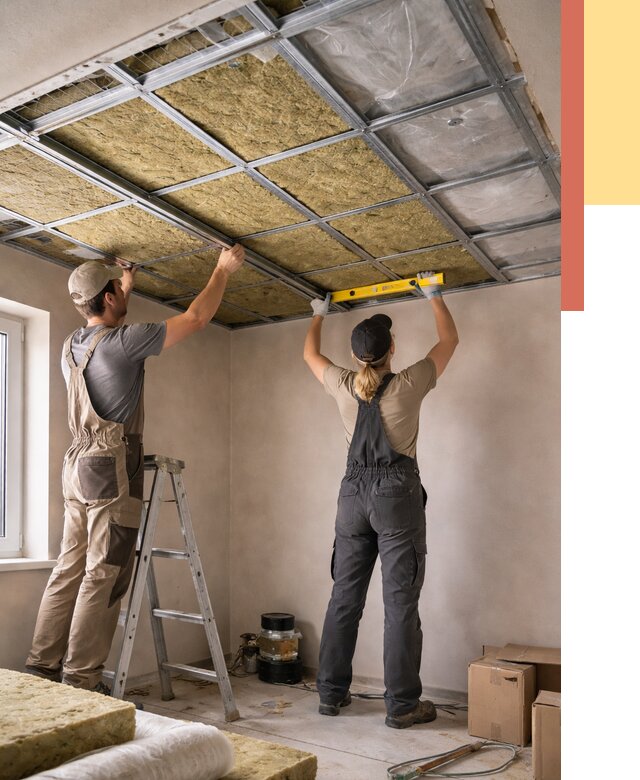 Шумоизоляция потолка в Сергиевом Посаде от 1279 руб. под ключ — услуги ОТДЕЛОЧНИК-Сгп